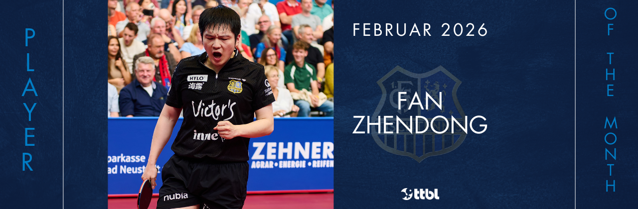 Der „TTBL-Spieler des Monats Februar": Fan Zhendong (1. FC Saarbrücken-TT)